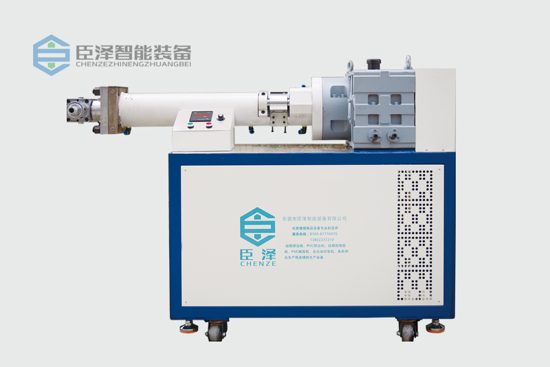 80臥式矽膠擠（jǐ）出機_80mm單螺杆（gǎn）臥式矽膠擠出機